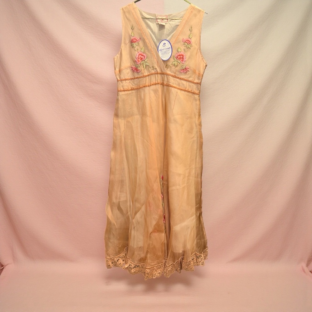 April Cornell Blush Pink Floral Midi Dress - Picture 3 of 11